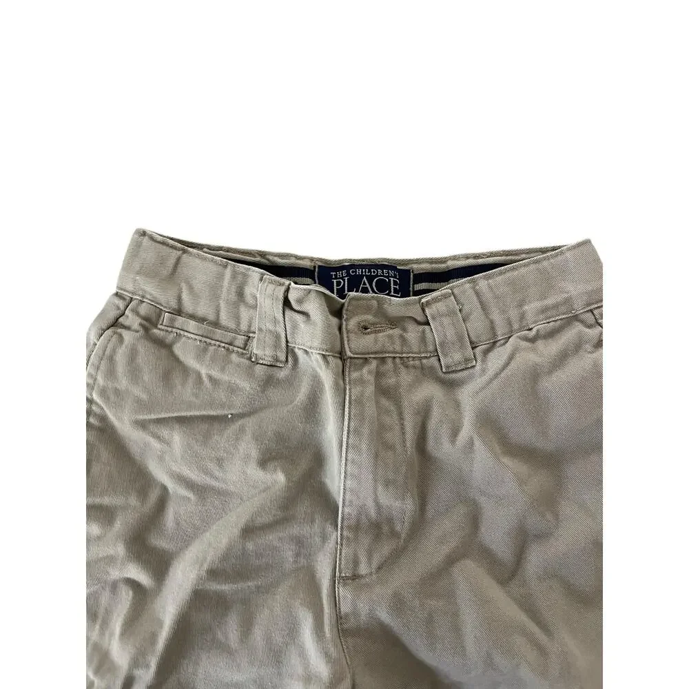 The Children's Place Beige Khaki Tan Chino Flat Front Shorts Boys Youth Size 7